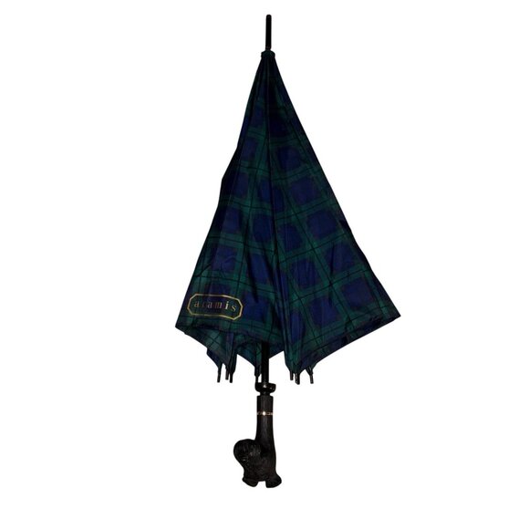 Aramis Tartan Plaid Umbrella Scottie Dog's Head Handle Scottish Terrier Blue - Picture 14 of 16